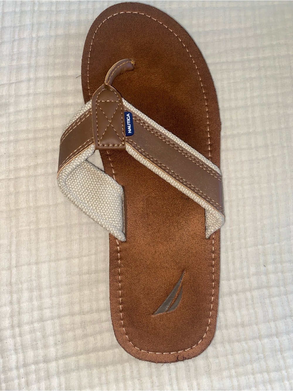 Nautica Men’s Brown Flip Flops Size 10 – New Without Wear